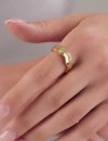 Zirkon Taşlı Alyans Model Gümüş Kaplama Kadın Yüzük | 18 Numara / 19 mm, Paslanmaz Çelik