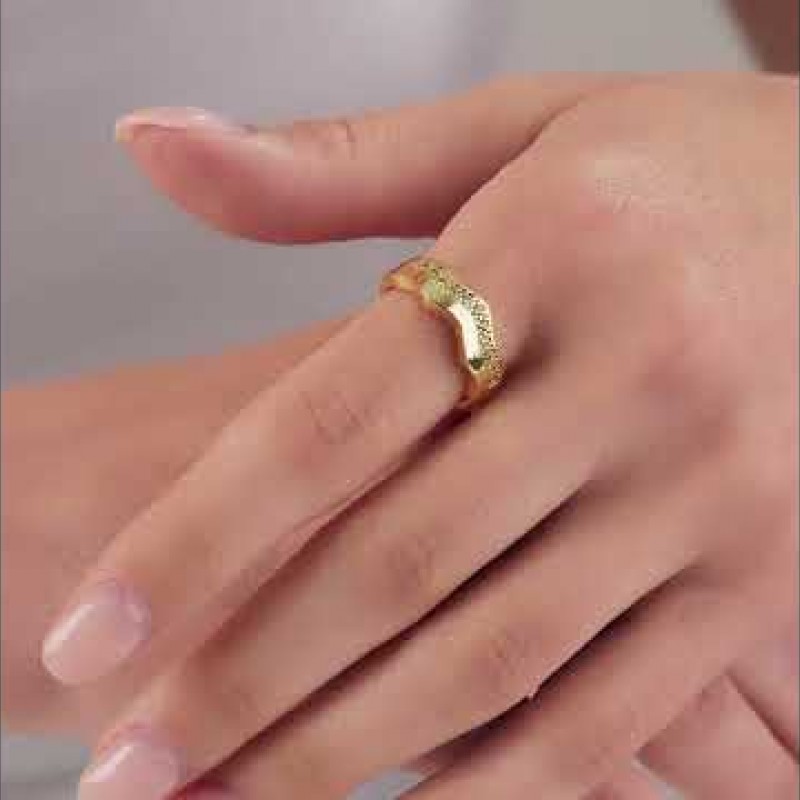 Zirkon Taşlı Alyans Model Gümüş Kaplama Kadın Yüzük | 18 Numara / 19 mm, Paslanmaz Çelik