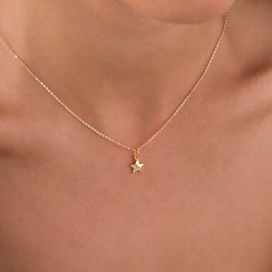 Minimal Tasarım Yıldız Figürlü Zirkon Taşlı Altın Kaplama Kadın Kolye  Minimal Tasarım Yıldız Figürlü Zirkon Taşlı Altın Kaplama Kadın Kolye