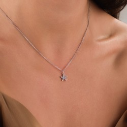 Minimalist Tasarım Zirkon Taşlı Deniz Yıldızı Gümüş Kaplama Kolye, Kararmaz, Şık ve Zarif Tasarım