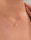 Gezegen Figürlü Zirkon Taşlı Kolye, Altın Renk | Işıltılı ve Modern Tasarım