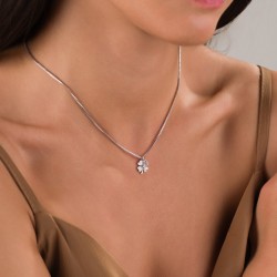 Şans Yoncası Figürlü Kadın Kolye , Zirkon Taş Detaylı, Kararmaz Şık Takı - Gümüş Kaplama Sedef Yonca