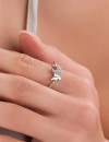 Kelebek Figürlü Zirkon Taşlı Kadın Çelik Yüzük,Gümüş Kaplama - 18 Numara / 19 mm Kelebek Figürlü Zirkon Taşlı Kadın Çelik Yüzük,Gümüş Kaplama - 18 Numara / 19 mm