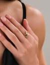 Zirkon Taşlı Gold Renk Kadın Tek Taş Alyans Yüzük | 18 Numara / 19 mm Zirkon Taşlı Gold Renk Kadın Tek Taş Alyans Yüzük | 18 Numara / 19 mm