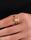 Zirkon Taşlı Gold Renk Kadın Tek Taş Alyans Yüzük | 18 Numara / 19 mm Zirkon Taşlı Gold Renk Kadın Tek Taş Alyans Yüzük | 18 Numara / 19 mm