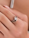 Zirkon Taşlı Gümüş Renk Kadın Tek Taş Alyans Yüzük | 18 Numara / 19 mm Zirkon Taşlı Gümüş Renk Kadın Tek Taş Alyans Yüzük | 18 Numara / 19 mm