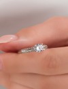 Kadın Gümüş Renk Tektaş Yüzük-18 Numara, 19 mm İç Çap, Taşlı Zarif Model
