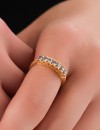 Sade ve Şık Zirkon Taşlı Çelik Yüzük | Gold Renk-19 mm İç Çap