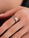 Zirkon Taşlı Alyans Model Gümüş Kaplama Kadın Yüzük | 18 Numara / 19 mm, Paslanmaz Çelik