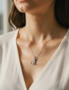 Minimalist Kadın Kolye, Zirkon Taşlı Kedi Figürü, Gümüş Kaplama, Kararmaz ve Antialerjik