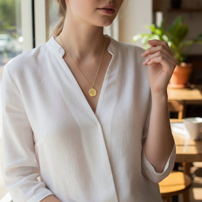 Kadın Gold Zirkon Taşlı Hayat Ağacı Kolye - Şans ve Yaşam Enerjisi Kadın Gold Zirkon Taşlı Hayat Ağacı Kolye - Şans ve Yaşam Enerjisi