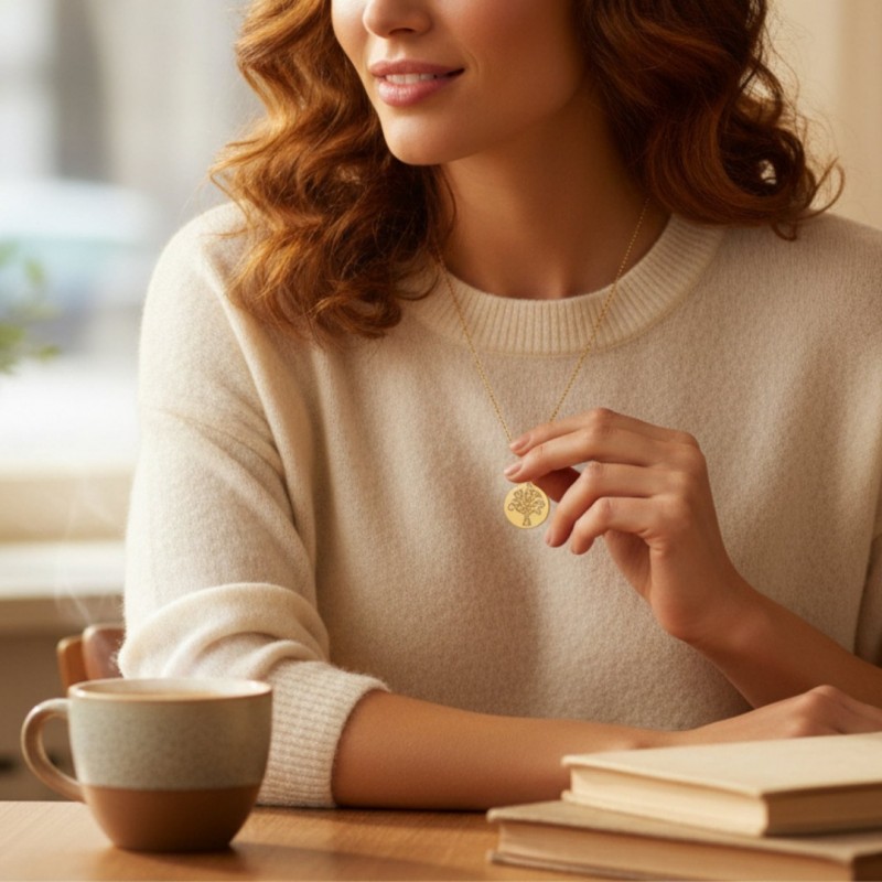 Kadın Gold Zirkon Taşlı Hayat Ağacı Kolye - Şans ve Yaşam Enerjisi Kadın Gold Zirkon Taşlı Hayat Ağacı Kolye - Şans ve Yaşam Enerjisi