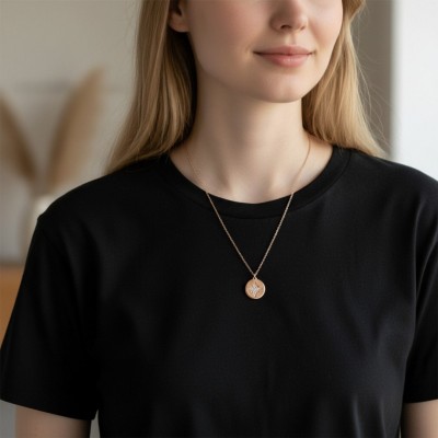 Rose Çelik Kutup Yıldızı Kolye - Sevgiliye Anlamlı Hediye Zirkon Taşlı Kolye