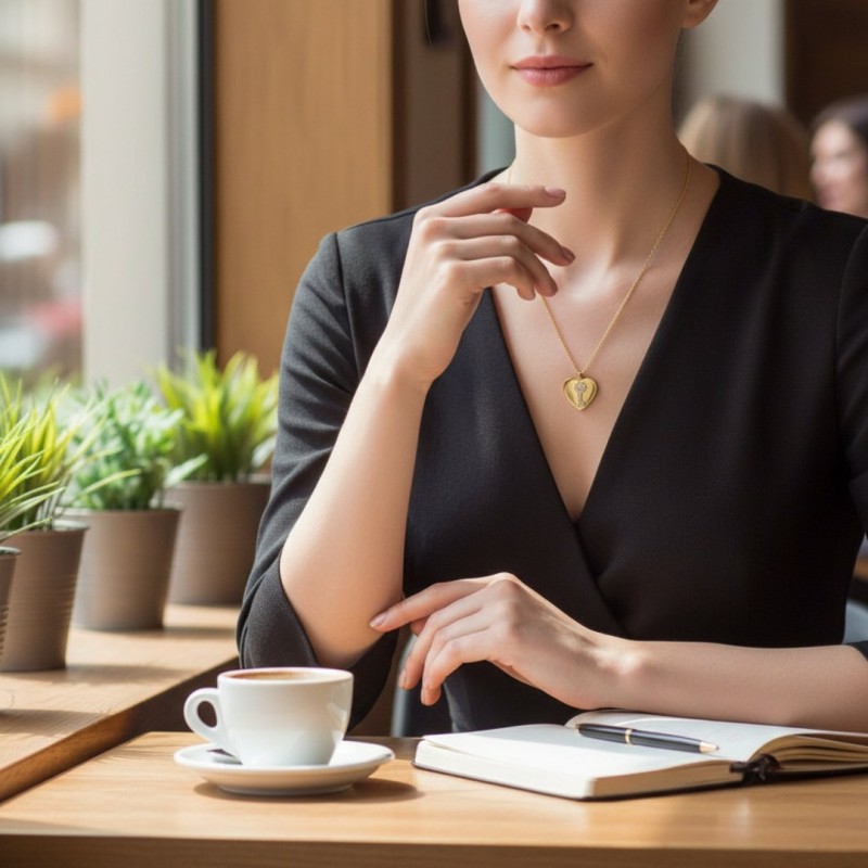 Kadın Gold Çelik Kalp İçinde Anahtar Kolye - Sevgiliye Anlamlı Hediye Zirkon Taşlı Kolye Kadın Gold Çelik Kalp İçinde Anahtar Kolye - Sevgiliye Anlamlı Hediye Zirkon Taşlı Kolye