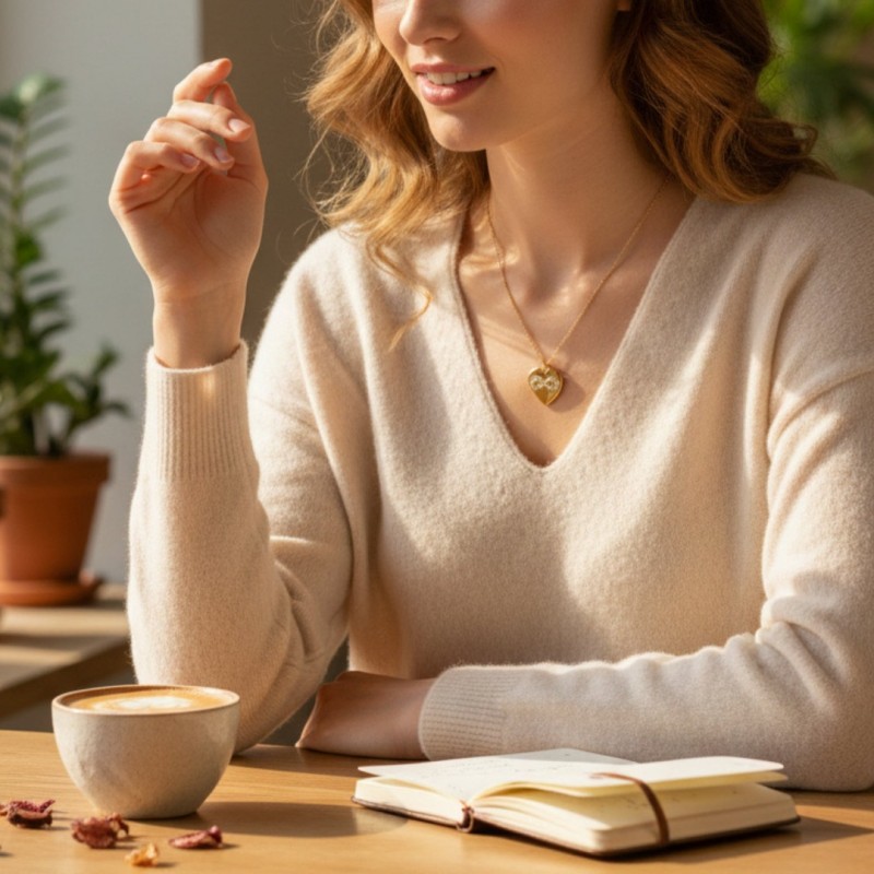 Kadın Gold Çelik Kolye - Sevgiliye Hediye Zirkon Taşlı Kalp ve Sonsuzluk Kolye Kadın Gold Çelik Kolye - Sevgiliye Hediye Zirkon Taşlı Kalp ve Sonsuzluk Kolye