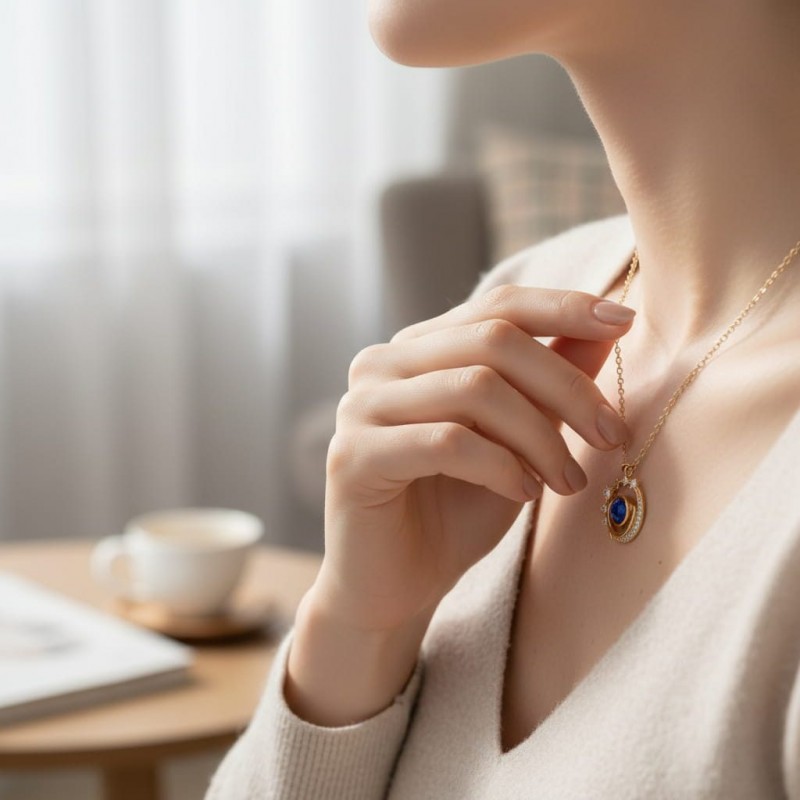 Mavi Kristal Taşlı Galaksi Tasarım Kolye - Zirkon Yıldız Detaylı 316l-celik-galaksi-gezegen-tasarim-mavi-tasli-kolye