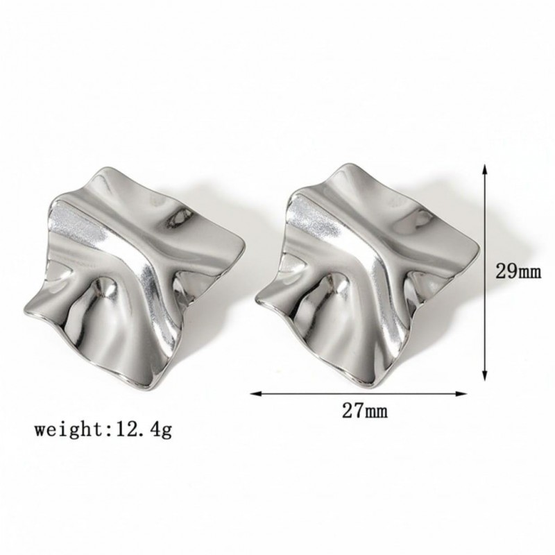 Vintage Görünümlü Geometrik Küpe - Büyük Boy Statement Gümüş Küpe