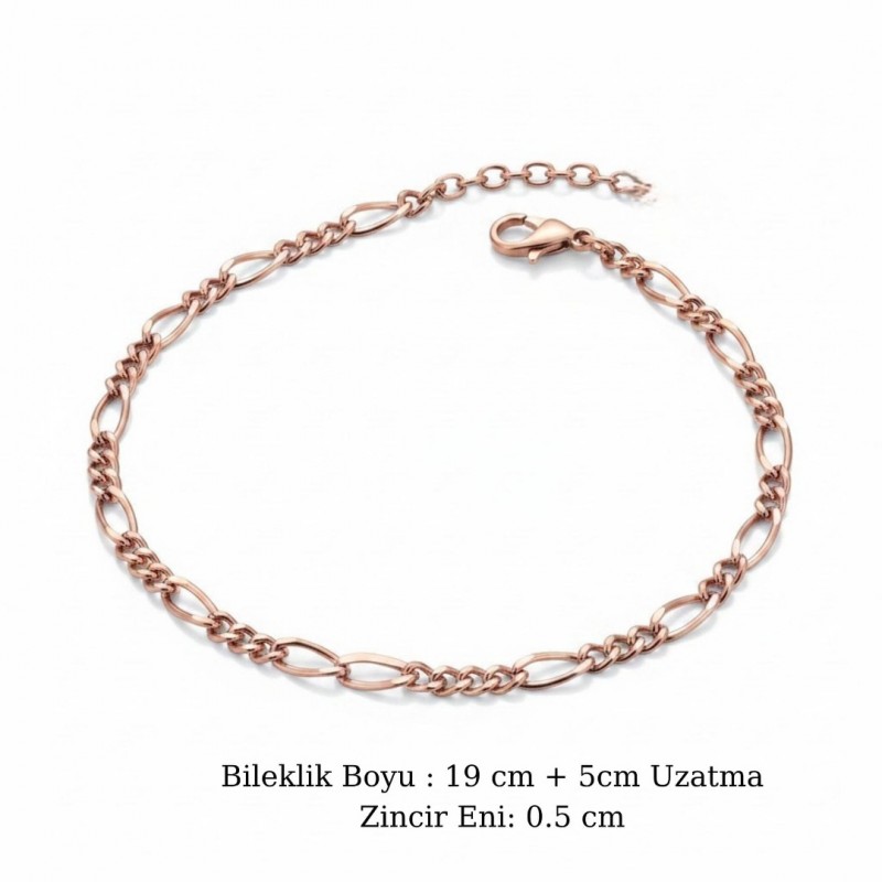 Rose Renk Zincir Bileklik - Minimalist Zarif Tasarım Rose Renk Zincir Bileklik - Minimalist Zarif Tasarım