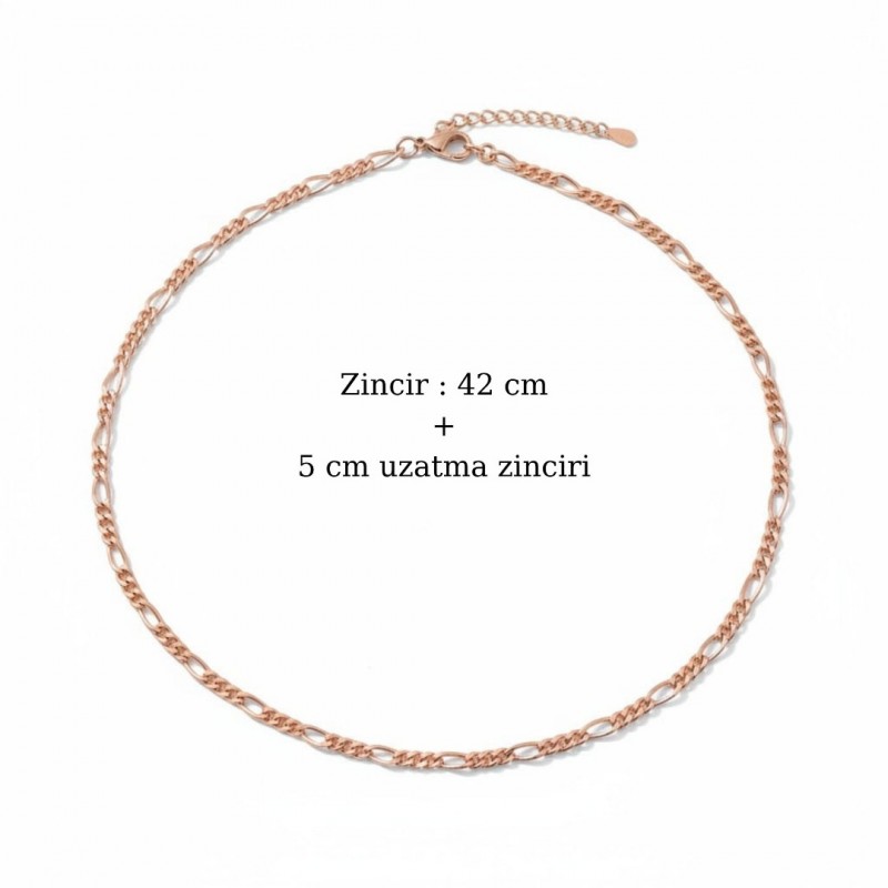 El Yapımı Nazar Boncuklu Kolye - Rose Gold Çelik Zincir Şans Kolyesi El Yapımı Nazar Boncuklu Kolye - Rose Gold Çelik Zincir Şans Kolyesi
