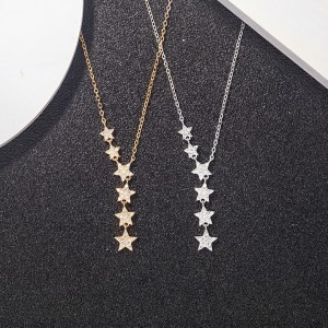 Gümüş Renk Çelik Yıldız Kadın Kolye - Zirkon Taşlı Minimalist Tasarım Gümüş Renk Çelik Yıldız Kadın Kolye - Zirkon Taşlı Minimalist Tasarım