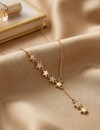 Yeni Sezon Yıldız Detaylı Y Kolye - Zirkon Taşlı Kararmaz Gold Renk