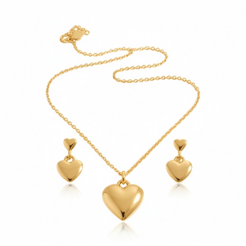 Özel Hediye Kutulu Minimal Kalp Kolye Küpe Seti Altın Kaplama Özel Hediye Kutulu Minimal Kalp Kolye Küpe Seti Altın Kaplama