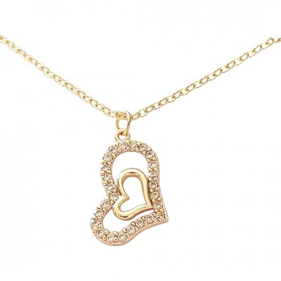 Kalpli Zirkon Taşlı Çelik Kolye - Kararmaz Gold Renk – Şık ve Zarif Tasarım Kalpli Zirkon Taşlı Çelik Kolye - Kararmaz Gold Renk – Şık ve Zarif Tasarım