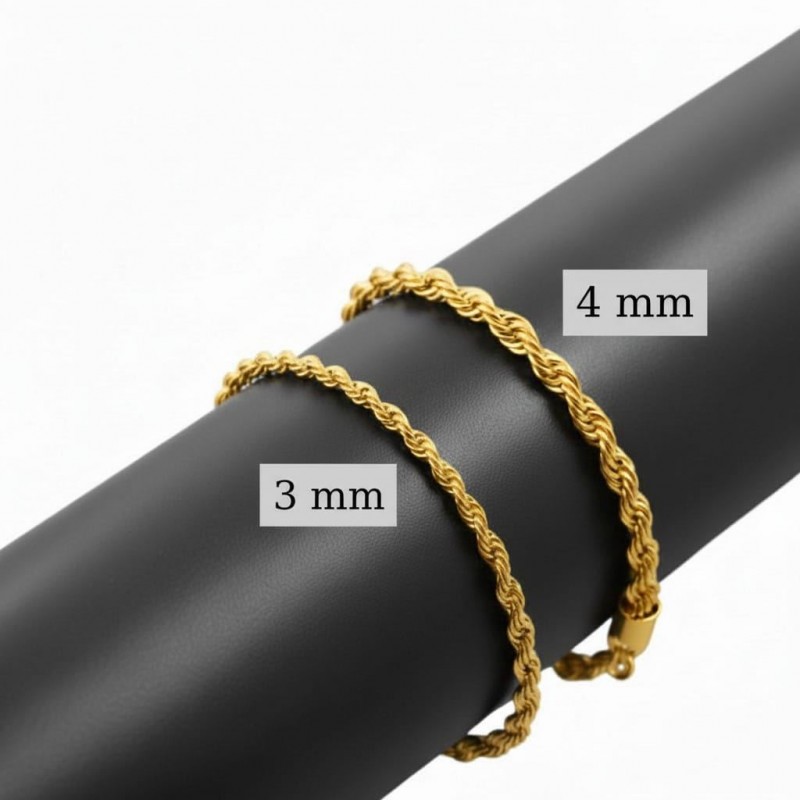 3mm Unisex Burgu Halat Zincir Kolye Gold Kaplama 60 cm 3mm Unisex Burgu Halat Zincir Kolye Gold Kaplama 60 cm