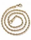 3mm Unisex Burgu Halat Zincir Kolye Gold Kaplama 60 cm 3mm Unisex Burgu Halat Zincir Kolye Gold Kaplama 60 cm