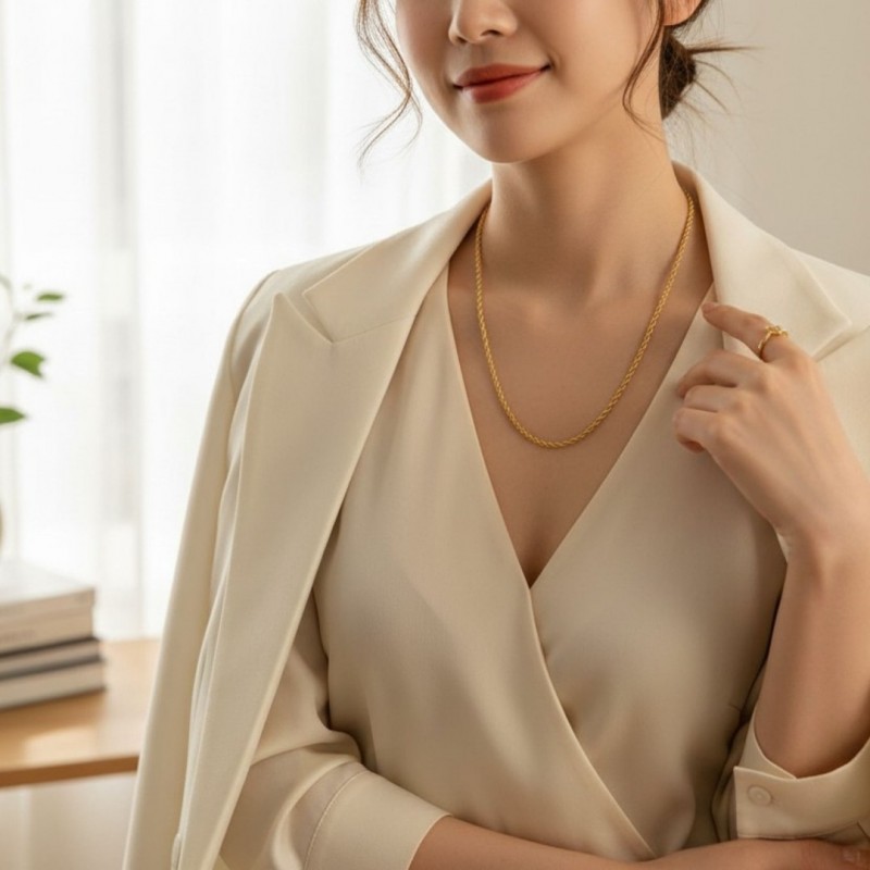 3mm Unisex Burgu Halat Zincir Kolye Gold Kaplama 60 cm 3mm Unisex Burgu Halat Zincir Kolye Gold Kaplama 60 cm