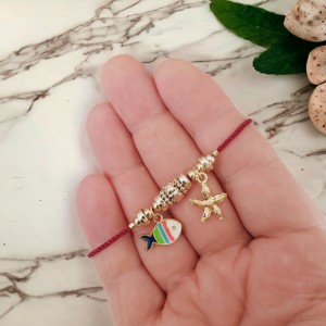  El Yapımı Charm Bileklik - Asansörlü Kordon ile Şık ve Dayanıklı Tasarım - Bordo Renk
