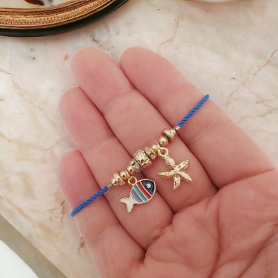 Şans Bilekliği Charm - Ayarlanabilir, Kararmaz ve Zarif Tasarım - Lacivert Renk Şans Bilekliği Charm - Ayarlanabilir, Kararmaz ve Zarif Tasarım - Lacivert Renk