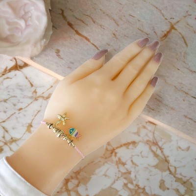 El Yapımı Charm Bileklik – Kararma Yapmayan, Ayarlanabilir Tasarım- Pembe Renk El Yapımı Charm Bileklik – Kararma Yapmayan, Ayarlanabilir Tasarım- Pembe Renk