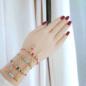 Ayarlanabilir Kordonlu Kararmaz Altın Kaplama Bayan Bileklik - Balık, Sonsuzluk ve Yaprak Charm Detaylı Moda Bileklik - Kırmızı Kordon Ayarlanabilir Kordonlu Kararmaz Altın Kaplama Bayan Bileklik - Balık, Sonsuzluk ve Yaprak Charm Detaylı Moda Bileklik - Kırmızı Kordon