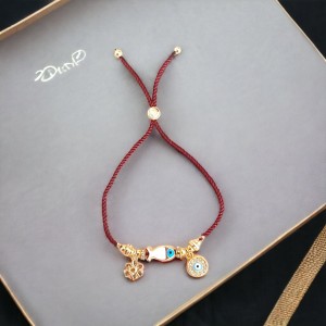 Ayarlanabilir İpli Kararmaz Altın Kaplama Bayan Bileklik - Balık, Nazar Charm Detaylı Moda Bilekli Ayarlanabilir İpli Kararmaz Altın Kaplama Bayan Bileklik - Balık, Nazar Charm Detaylı Moda Bilekli