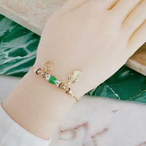 Ayarlanabilir Kordonlu Kararmaz Altın Kaplama Bayan Bileklik - Balık, Yaprak ve Kalp Charm Detaylı Moda Bileklik - Hardal Renk Ayarlanabilir Kordonlu Kararmaz Altın Kaplama Bayan Bileklik - Balık, Yaprak ve Kalp Charm Detaylı Moda Bileklik - Hardal Renk