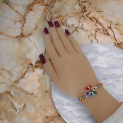 Siyah Kordonlu Renkli Boncuk Bileklik - Trend ve Zarif Takı