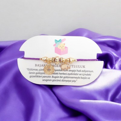 Nazarlı Fil Charmlı Mavi İpli Ayarlanabilir Antialerjik Bileklik – Şans ve Koruma Sembolü