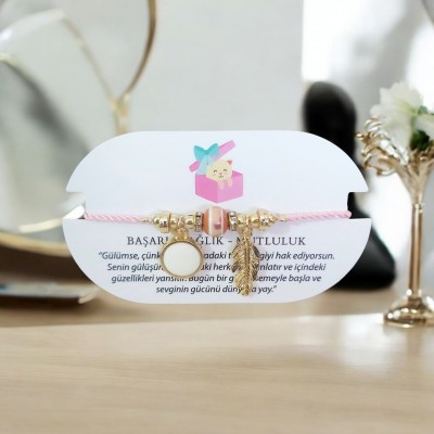 Pembe Renk Ayarlanabilir Bileklik – Kararmaz & Şık Tasarım