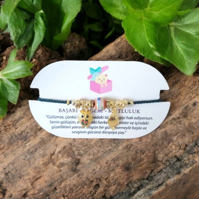 Baykuş Tasarım Yeşil Kordon  Ayarlanabilir Bileklik – Kararmaz & Şık Tasarım