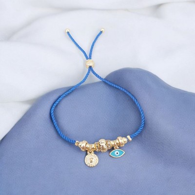 Nazarlı Göz Charmlı Kırmızı Kordon Ayarlanabilir Bileklik – Kararmaz & Şık Tasarım