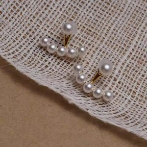 Modern Minimalist İnci Küpe | Antialerjik Gold Renk Çelik Küpe