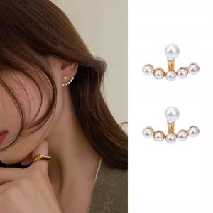 Modern Minimalist İnci Küpe | Antialerjik Gold Renk Çelik Küpe