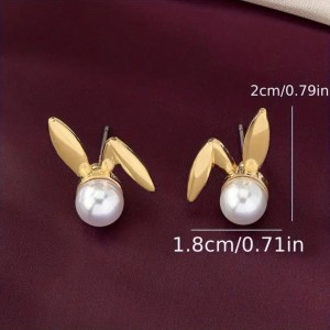 İnciyle Buluşan Doğal Zarafet - Antialerjik Çelik Küpe Gold Renk