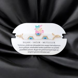 El Yapımı Miyuki Boncuk Nazar Boncuklu Bileklik – Ayarlanabilir Şans Bilekliği - Beyaz Renk