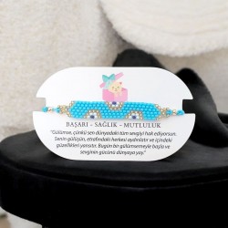 El Yapımı Miyuki Boncuk Nazar Boncuklu Bileklik – Ayarlanabilir Şans Bilekliği -Mavi Renk