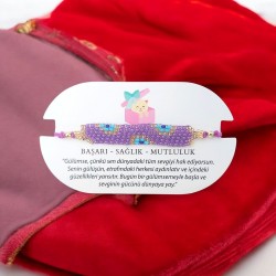 El Yapımı Miyuki Boncuk Nazar Boncuklu Bileklik – Ayarlanabilir Şans Bilekliği -Mor Renk