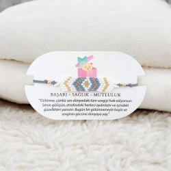 Kilim Deseni Örgü Miyuki Boncuk Bileklik – Ayarlanabilir Makrome Örgü | Beyaz Renk