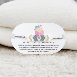 Kilim Deseni Örgü Miyuki Boncuk Bileklik – Ayarlanabilir Makrome Örgü | Beyaz Renk