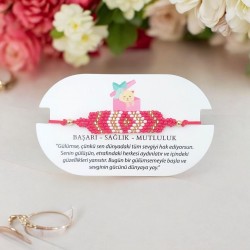 Kilim Deseni Örgü Miyuki Boncuk Bileklik – Ayarlanabilir Makrome Örgü | Kırmızı Renk